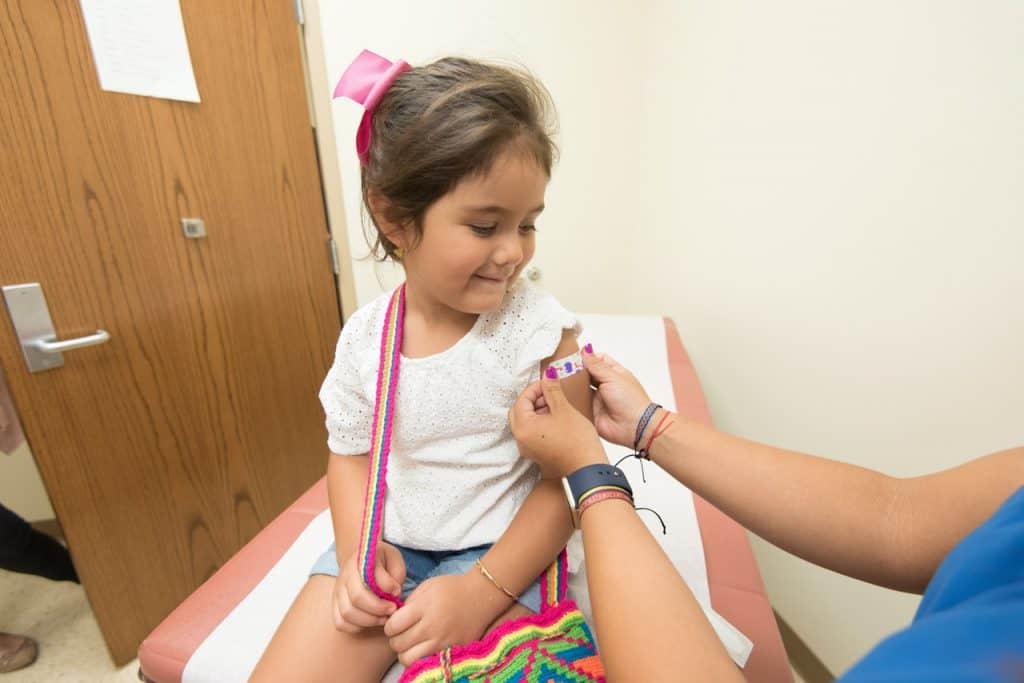 Child getting vaccinated
